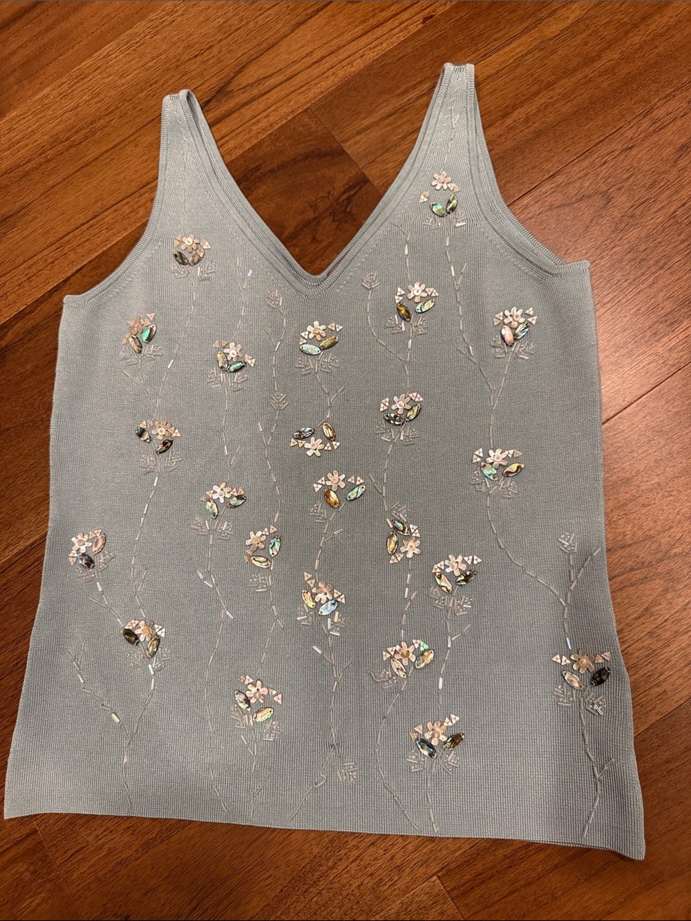 Sigrid Olsen Beaded Floral Tank Top